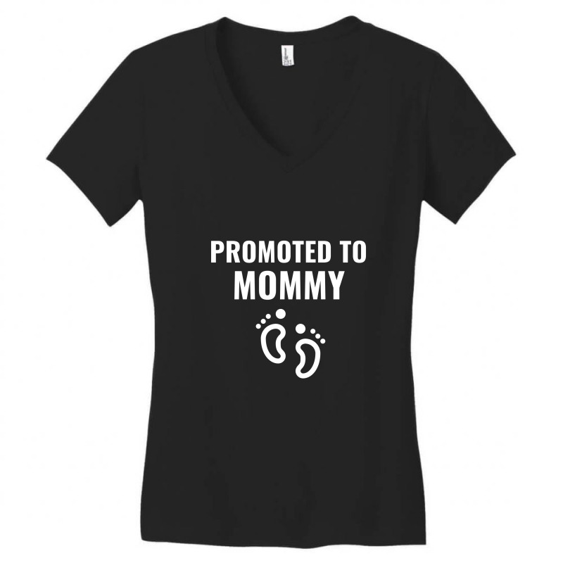 Promoted To Mommy White Women's V-Neck T-Shirt by Perfect Designers | Artistshot