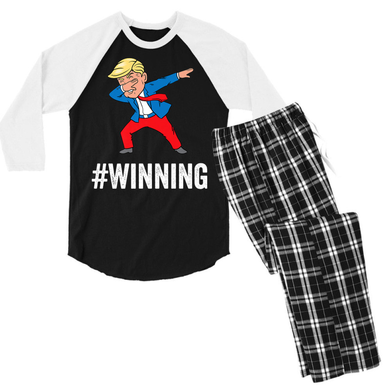 Trump Dabbing Winning Men's 3/4 Sleeve Pajama Set | Artistshot