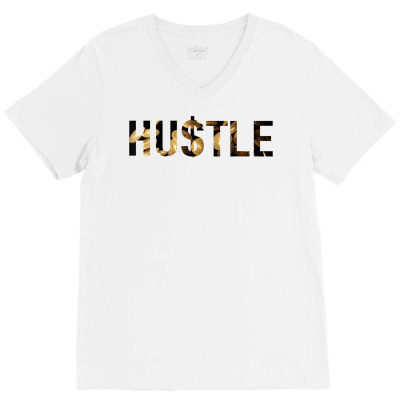 Hustle Quote Bitcoins   Workaholic Dollar Money Cashflow T Shirt V-neck Tee Designed By Bennimuhr