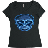 Electric Blue Skull Women's Triblend Scoop T-shirt | Artistshot