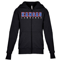 Cool Kansas Blue & Red Kansas All Caps Kansas Old School T Shirt Youth Zipper Hoodie | Artistshot