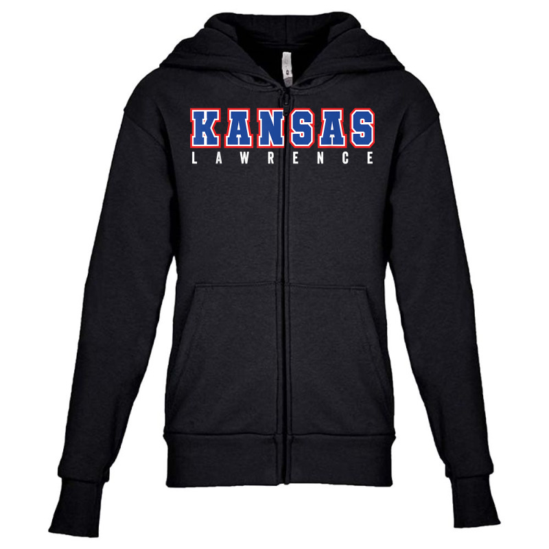 Cool Kansas Blue & Red Kansas All Caps Kansas Old School T Shirt Youth Zipper Hoodie by men.adam | Artistshot