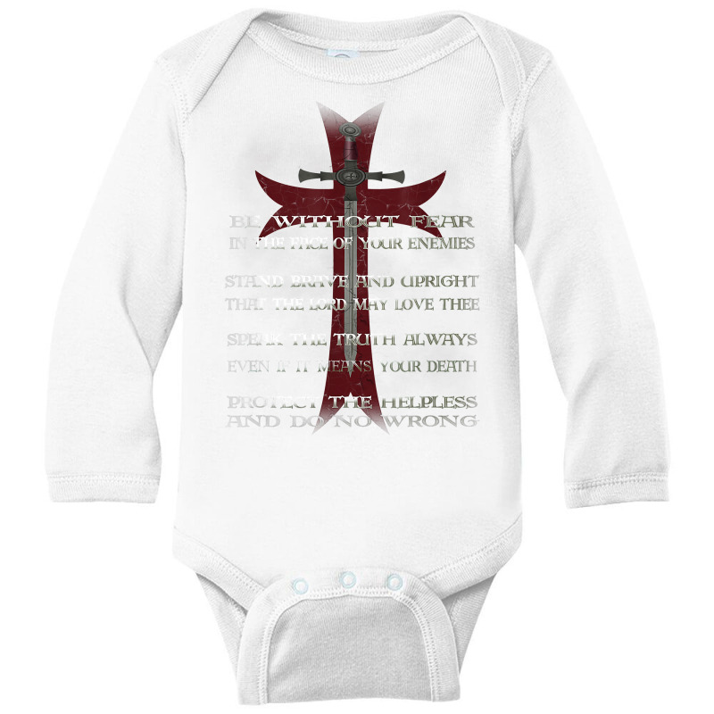 Knights Templar Crusader Cross Ring Order Be Without Fear T Shirt Long Sleeve Baby Bodysuit | Artistshot