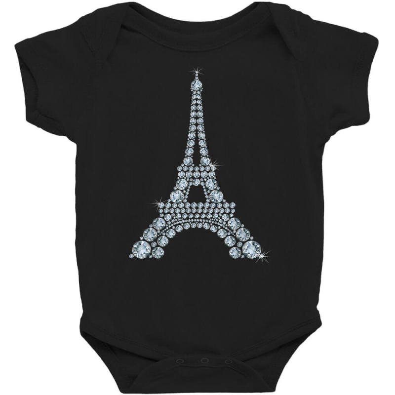 Eiffel Tower With Diamonds The Parisian French Love Sign T Shirt Baby Bodysuit by men.adam | Artistshot