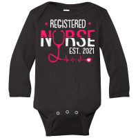 Registered Nurse Est 2021 Nursing Student Rn Graduation Gift T Shirt Long Sleeve Baby Bodysuit | Artistshot