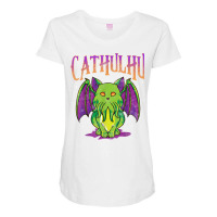 Cute Cathulhu Kawaii Kitten Cat Cthulhu Pun T Shirt Maternity Scoop Neck T-shirt | Artistshot