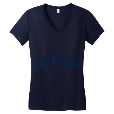 Realtor Real Estate Agent Broker Varsity Style T Shirt Women's V-neck T-shirt Designed By Erinalis