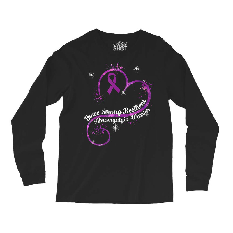 Brave Strong Resilient Fibromyalgia Warrior Awareness Purple T Shirt Long Sleeve Shirts | Artistshot