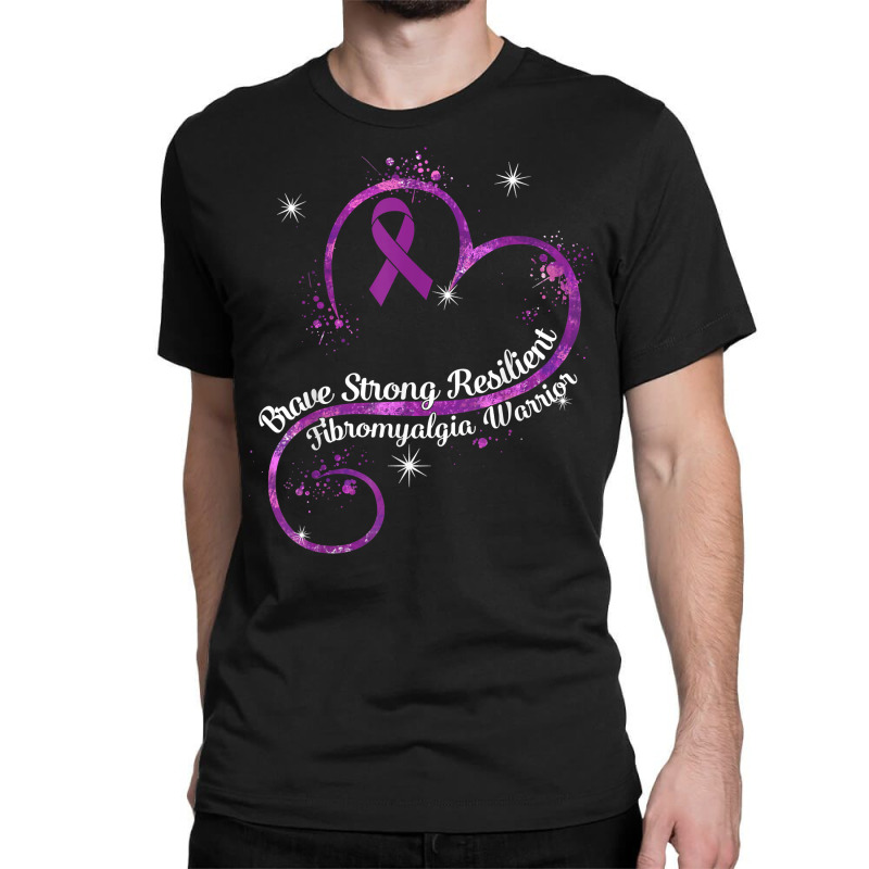 Brave Strong Resilient Fibromyalgia Warrior Awareness Purple T Shirt Classic T-shirt | Artistshot