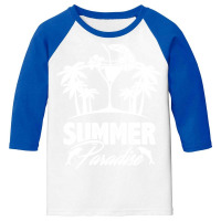 Summer T  Shirt Summer Paradise Beach Sunshine Vacation T  Shirt Youth 3/4 Sleeve | Artistshot