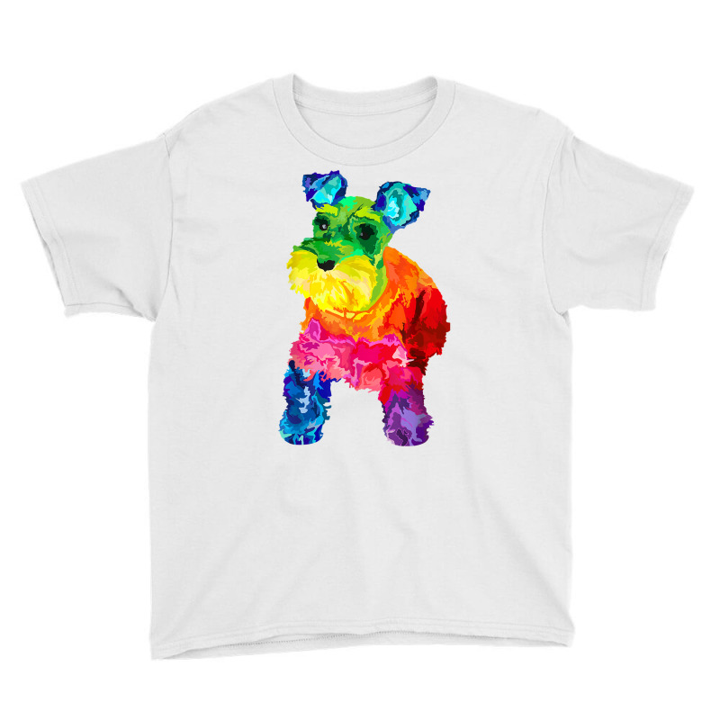 Dog Lover Gifts Mini Schnauzer Colorful Miniature Schnauzer T Shirt Youth Tee by ayedencoplon | Artistshot