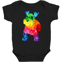 Dog Lover Gifts Mini Schnauzer Colorful Miniature Schnauzer T Shirt Baby Bodysuit | Artistshot