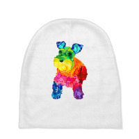 Dog Lover Gifts Mini Schnauzer Colorful Miniature Schnauzer T Shirt Baby Beanies | Artistshot