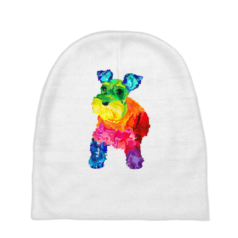 Dog Lover Gifts Mini Schnauzer Colorful Miniature Schnauzer T Shirt Baby Beanies by ayedencoplon | Artistshot