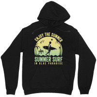 Summer 2021 T  Shirt Enjoy The Summer, Summer Surf In Blue Paradise T Unisex Hoodie | Artistshot