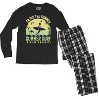 Summer 2021 T  Shirt Enjoy The Summer, Summer Surf In Blue Paradise T Men's Long Sleeve Pajama Set | Artistshot