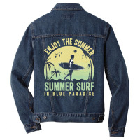 Summer 2021 T  Shirt Enjoy The Summer, Summer Surf In Blue Paradise T Men Denim Jacket | Artistshot