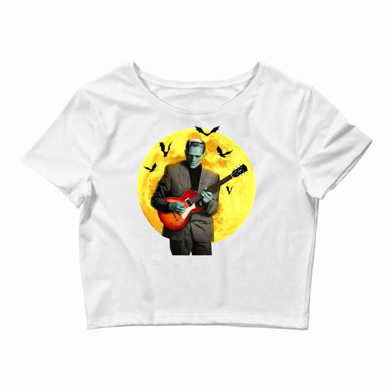 Frankenguitar Frankenstein Plays Electric Guitar Halloween Premium T S Crop Top by tamkyfashions | Artistshot