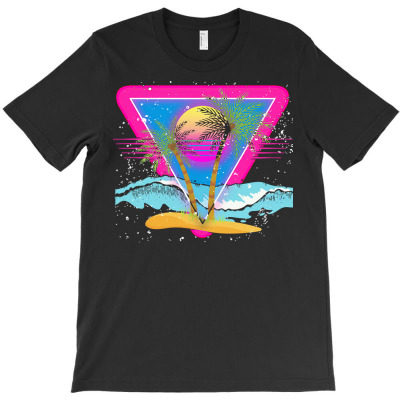 Summer T  Shirt Vaporwave Summer Exotic Palm Trees Vacation Tropical S T-shirt Designed By Schillerelroy788