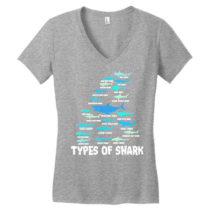 Nurse T  Shirt Types Of Shark Megalodon Great White Nurse Shark T  Shi Women's V-Neck T-Shirt by tallblocks | Artistshot