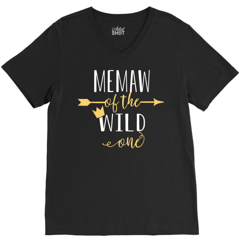 Memaw Of The Wild One Daughter Matching Family T Shirt V-neck Tee | Artistshot