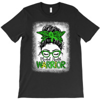 Mental Health Warrior Messy Bun Women Mental Health Matters T Shirt T-shirt | Artistshot