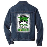 Mental Health Warrior Messy Bun Women Mental Health Matters T Shirt Men Denim Jacket | Artistshot