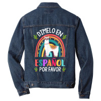 Dimelo En Espanol Por Favor Bilingual Spanish Teacher T Shirt Men Denim Jacket | Artistshot