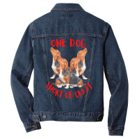 One Dog Short Of Crazy T  Shirtone Dog Short Of Crazy T  Shirt (4) Men Denim Jacket | Artistshot