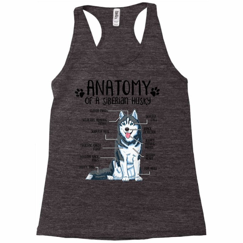 Funny Anatomy Siberian Husky Dog Lover T Shirt Racerback Tank by men.adam | Artistshot