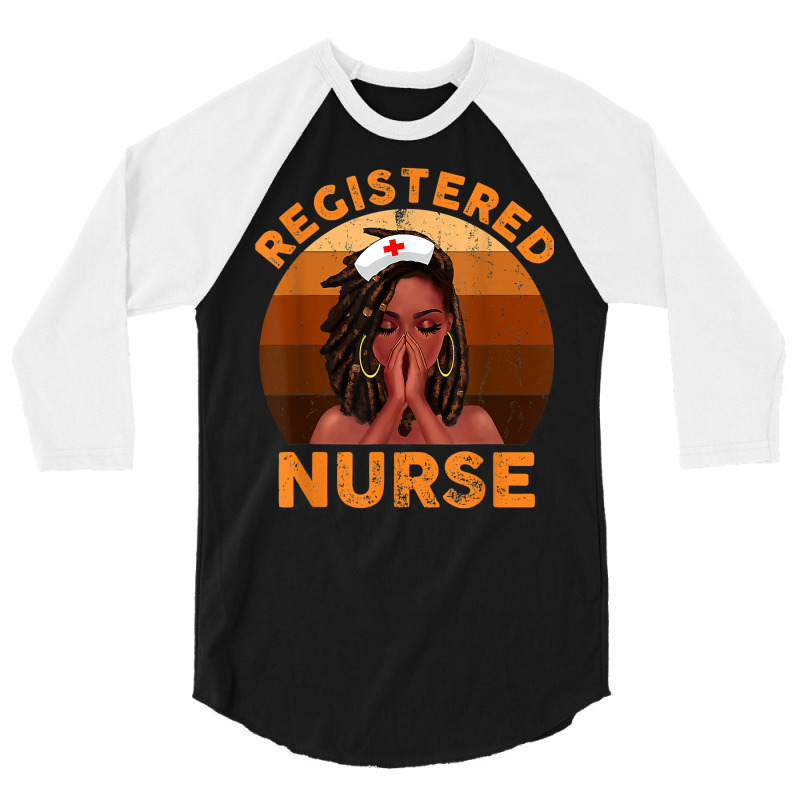 Retro Registered Nurse Black Girl Magic Black History Month T Shirt 3/4 Sleeve Shirt | Artistshot