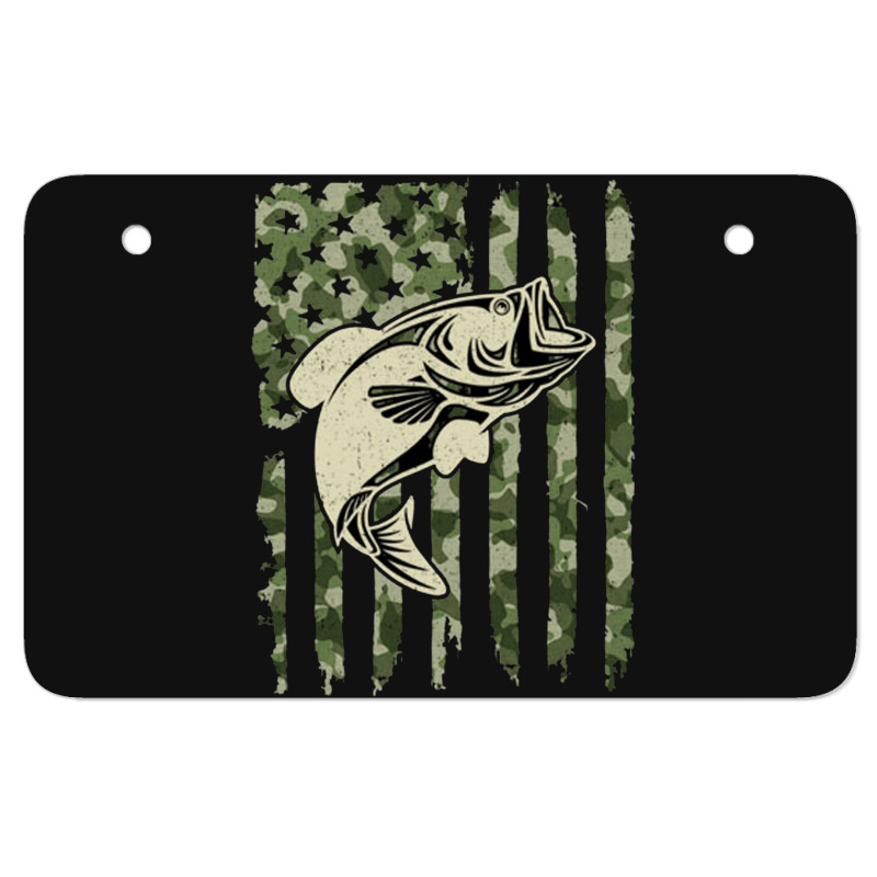 Camouflage American Flag Bass Fishing Atv License Plate | Artistshot