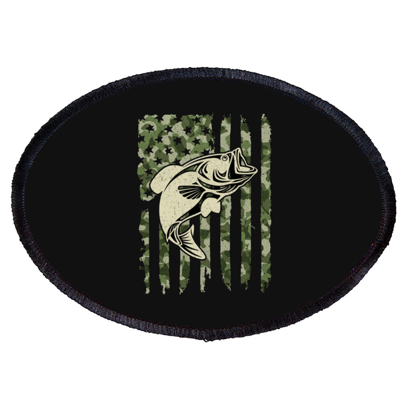 Camouflage American Flag Bass Fishing Oval Patch | Artistshot