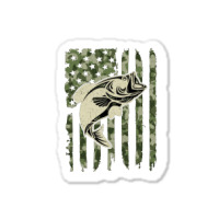 Camouflage American Flag Bass Fishing Sticker | Artistshot