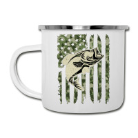 Camouflage American Flag Bass Fishing Camper Cup | Artistshot