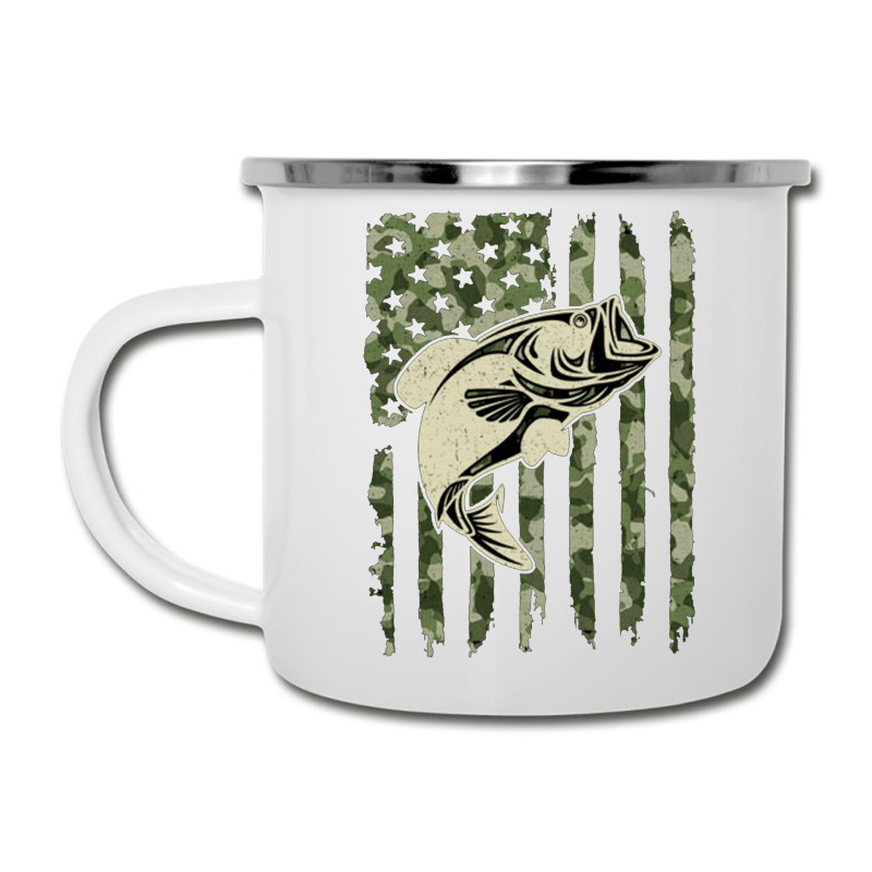 Camouflage American Flag Bass Fishing Camper Cup | Artistshot