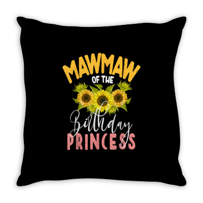 Mawmaw Of The Birthday Princess Sunflower Matching Family T Shirt Throw Pillow Designed By 1lbxlg17