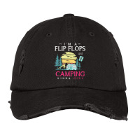 Im A Flip Flops And Camping Kinda Girl Camper Women Camping T Shirt Vintage Cap | Artistshot