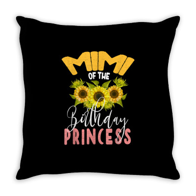 Mimi Of The Birthday Princess Sunflower Matching Family T Shirt Throw Pillow Designed By 1lbxlg17