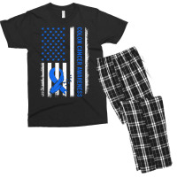 American Flag Colon Cancer Awareness Survivor Fighter T Shirt Men's T-shirt Pajama Set | Artistshot