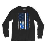 American Flag Colon Cancer Awareness Survivor Fighter T Shirt Long Sleeve Shirts | Artistshot