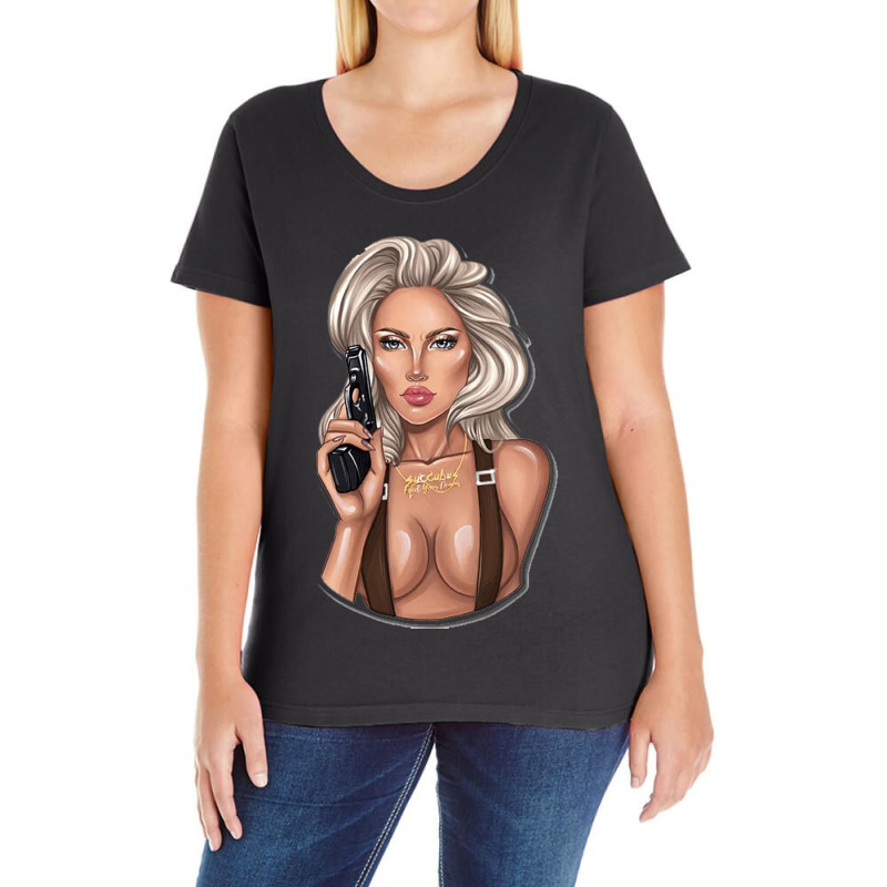 Shadman,shadbase,cartoon,badass,vulture,anime,text,outer Banks,hallowe Ladies Curvy T-Shirt by Ha Thu | Artistshot