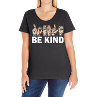 Be Kind Sign Language Hand Talking Teachers Interpreter Asl T Shirt Ladies Curvy T-shirt | Artistshot