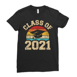 Class Of 2021 Vintage T Shirt Ladies Fitted T-shirt Designed By Adam.troare
