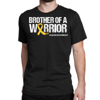 Childhood Cancer Awareness Brother Of A Warrior Ribbon T Shirt Classic T-shirt | Artistshot