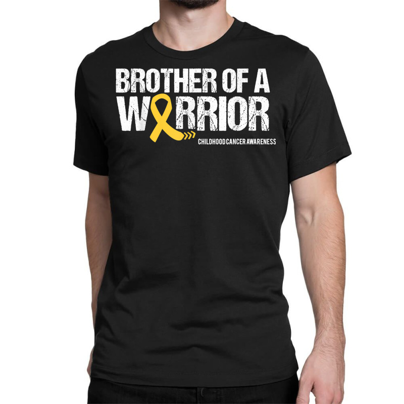 Childhood Cancer Awareness Brother Of A Warrior Ribbon T Shirt Classic T-shirt by TeaMenShop | Artistshot