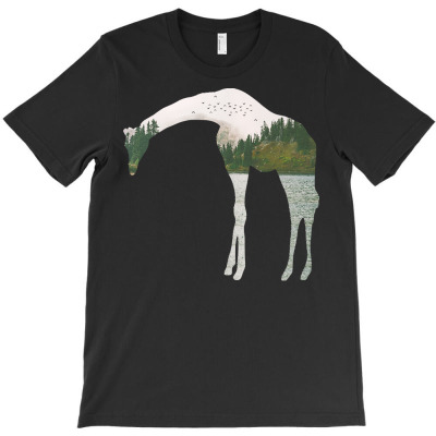Giraffe T  Shirtgiraffe Nature Landscape Scenery Animals T  Shirt T-shirt Designed By Amina Vonrueden