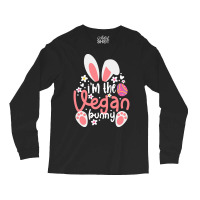 Vegan Design T  Shirt Bunny Ears I'm The Vegan Bunny Matching Easter V Long Sleeve Shirts | Artistshot