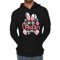 Vegan Design T  Shirt Bunny Ears I'm The Vegan Bunny Matching Easter V Lightweight Hoodie | Artistshot