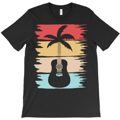 Guitarist Summer Vacation T  Shirt Guitar Palm Tree Summer Retro Vacat T-shirt Designed By Amina Vonrueden